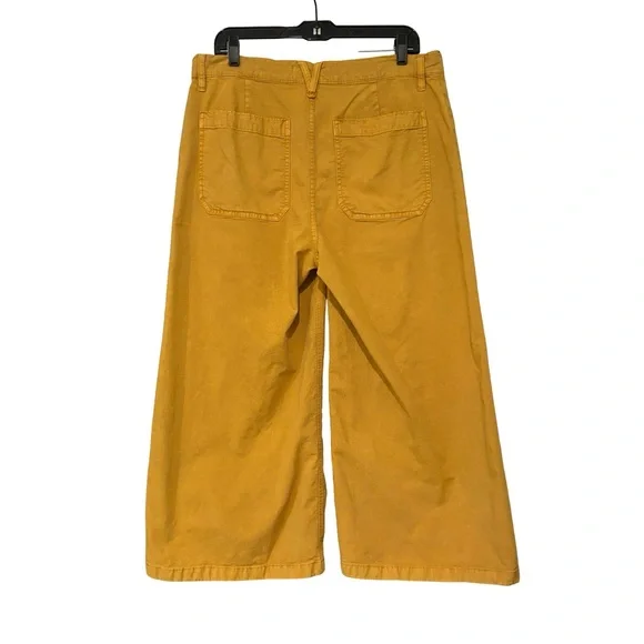 Point Sur J. Crew Wide Leg Cropped Pants Washed Mustard Yellow, Sz 32 - Picture 5 of 14